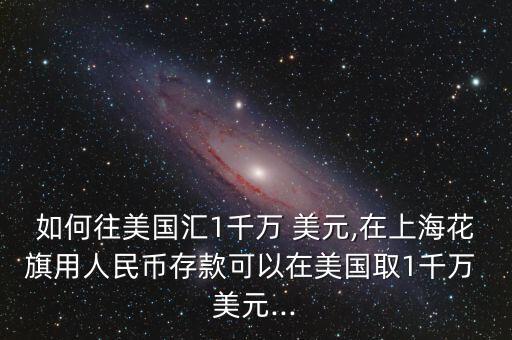 如何往美國匯1千萬 美元,在上?；ㄆ煊萌嗣駧糯婵羁梢栽诿绹?千萬 美元...