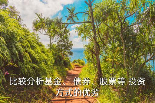 比較分析基金、 債券、股票等 投資方式的優(yōu)劣
