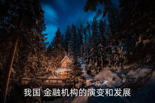 我國 金融機構的演變和發(fā)展