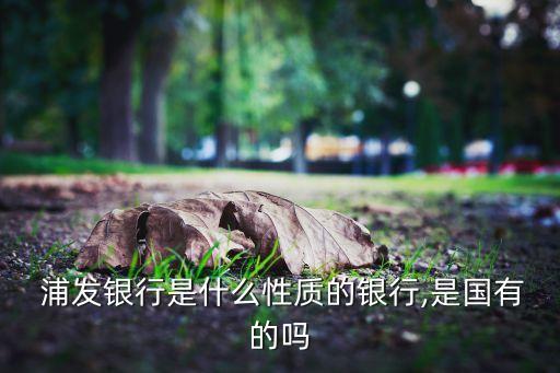  浦發(fā)銀行是什么性質的銀行,是國有的嗎