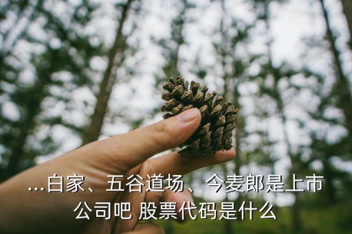 ...白家、五谷道場(chǎng)、今麥郎是上市公司吧 股票代碼是什么