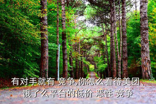 有對手就有 競爭,你怎么看待美團(tuán)、餓了么平臺的低價(jià) 惡性 競爭
