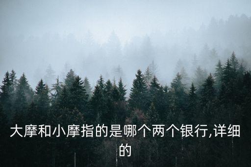 大摩和小摩指的是哪個兩個銀行,詳細(xì)的