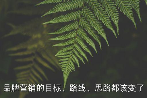品牌營銷的目標、路線、思路都該變了