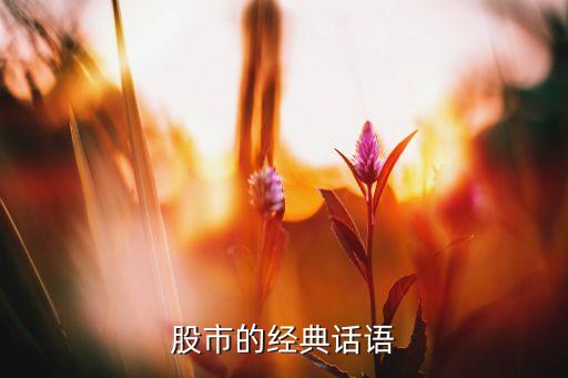 股市的經(jīng)典話(huà)語(yǔ)