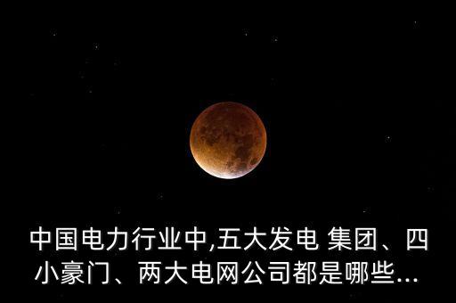 中國電力行業(yè)中,五大發(fā)電 集團(tuán)、四小豪門、兩大電網(wǎng)公司都是哪些...