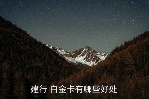 建設銀行白金信用卡,中國建設銀行白金信用卡