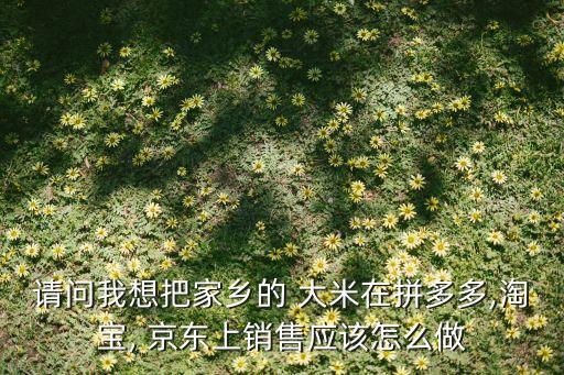 請(qǐng)問(wèn)我想把家鄉(xiāng)的 大米在拼多多,淘寶, 京東上銷(xiāo)售應(yīng)該怎么做