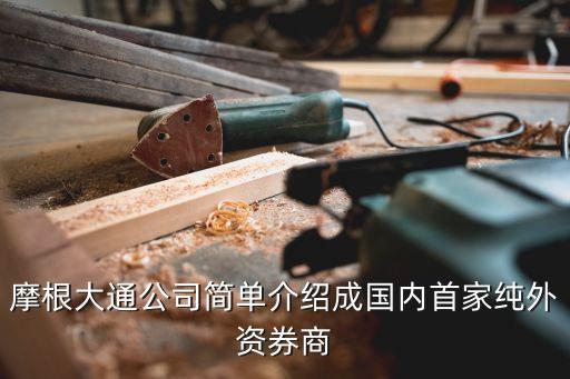 摩根大通公司簡(jiǎn)單介紹成國內(nèi)首家純外資券商