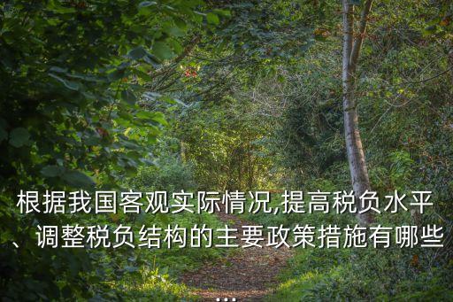 根據我國客觀實際情況,提高稅負水平、調整稅負結構的主要政策措施有哪些...