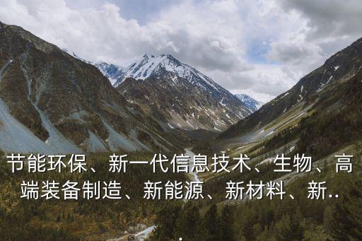 節(jié)能環(huán)保、新一代信息技術(shù)、生物、高端裝備制造、新能源、新材料、新...
