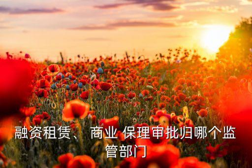 融資租賃、 商業(yè) 保理審批歸哪個監(jiān)管部門