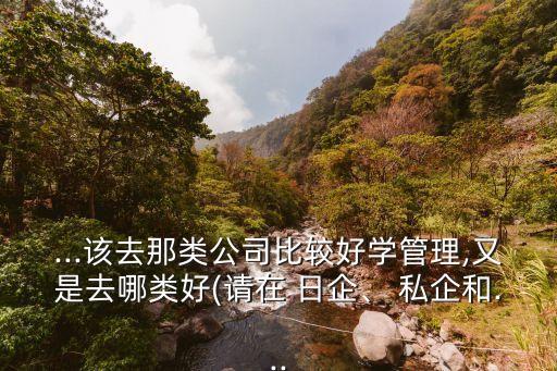 ...該去那類公司比較好學(xué)管理,又是去哪類好(請(qǐng)?jiān)?日企、 私企和...