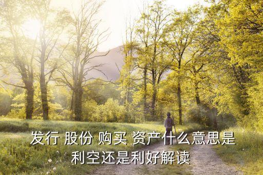  發(fā)行 股份 購買 資產什么意思是利空還是利好解讀