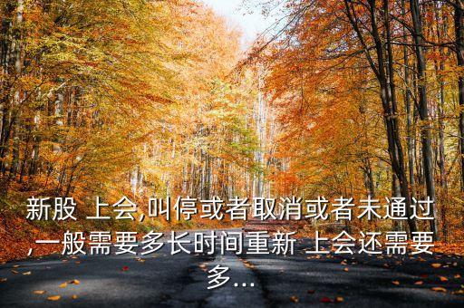 新股 上會,叫?；蛘呷∠蛘呶赐ㄟ^,一般需要多長時間重新 上會還需要多...