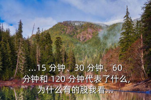 ...15 分鐘、30 分鐘、60 分鐘和 120 分鐘代表了什么,為什么有的股我看...