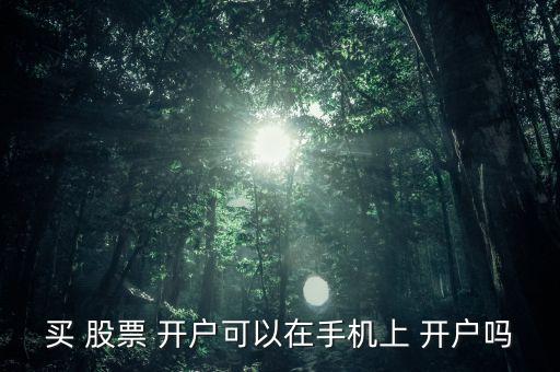 買(mǎi) 股票 開(kāi)戶(hù)可以在手機(jī)上 開(kāi)戶(hù)嗎