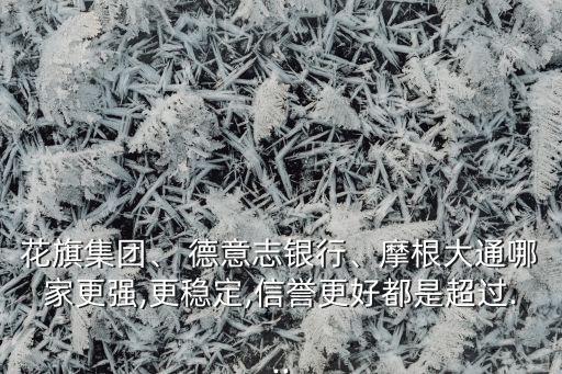 花旗集團(tuán)、 德意志銀行、摩根大通哪家更強(qiáng),更穩(wěn)定,信譽(yù)更好都是超過(guò)...