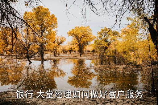  銀行 大堂經(jīng)理如何做好客戶服務