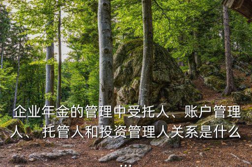  企業(yè)年金的管理中受托人、賬戶管理人、 托管人和投資管理人關(guān)系是什么...