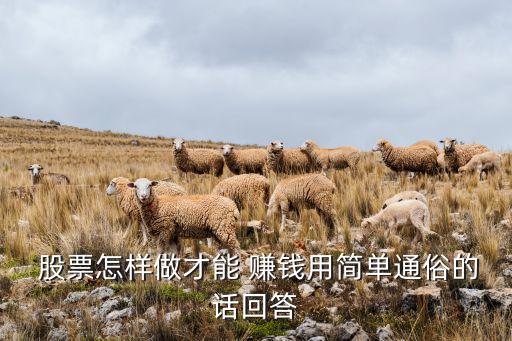  股票怎樣做才能 賺錢(qián)用簡(jiǎn)單通俗的話回答