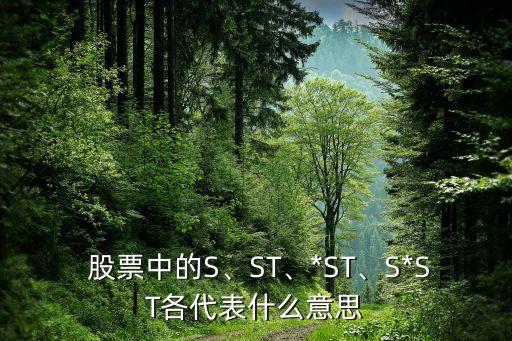  股票中的S、ST、*ST、S*ST各代表什么意思